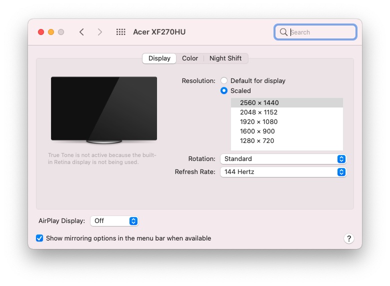 detect displays mac