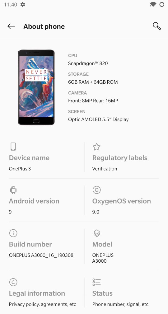 The current state of OOS 9 on the OnePlus 3. (Source: XDA)