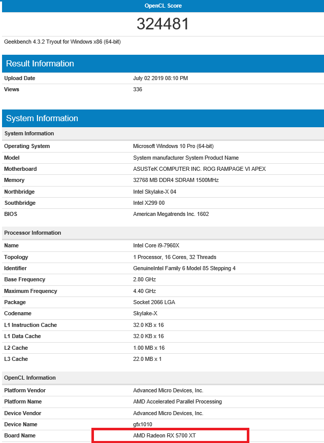 GPU Geekbench OpenCL score 2023