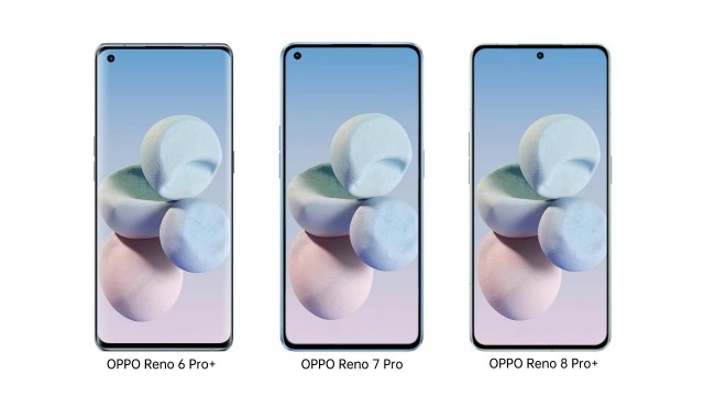 Meanwhile, Ice Universe compares the "Reno8 Pro+" front panel to its forebears. (Source: Mr. Digital via Weibo, Ice Universe via Twitter )