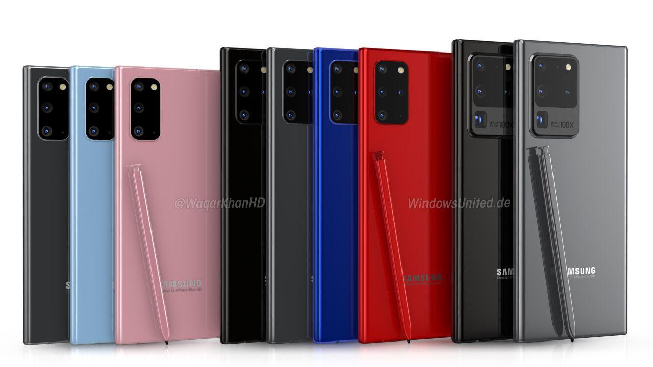 Galaxy Note 20, Note 20 Plus and Note 20 Ultra renders ...