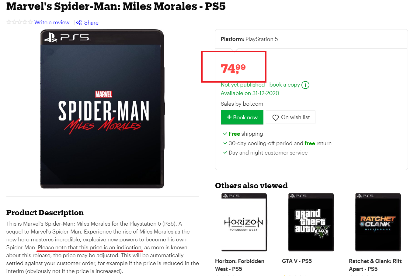 Ps5 shop game cost