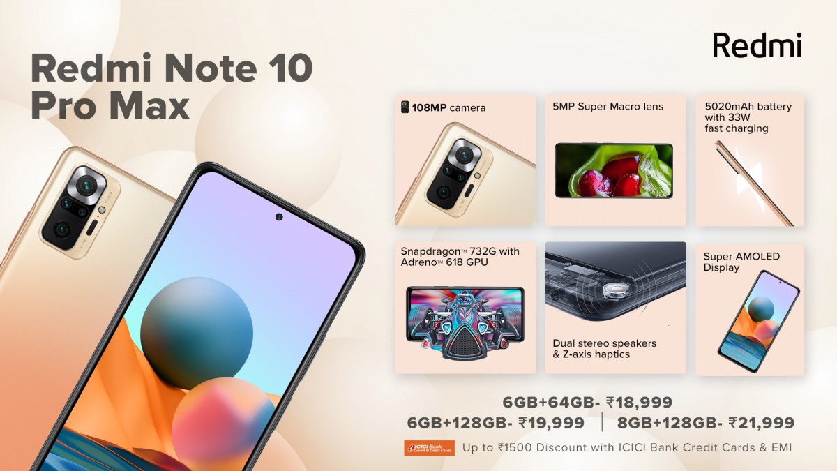 Redmi Note 10 Pro Max -@₹19,999