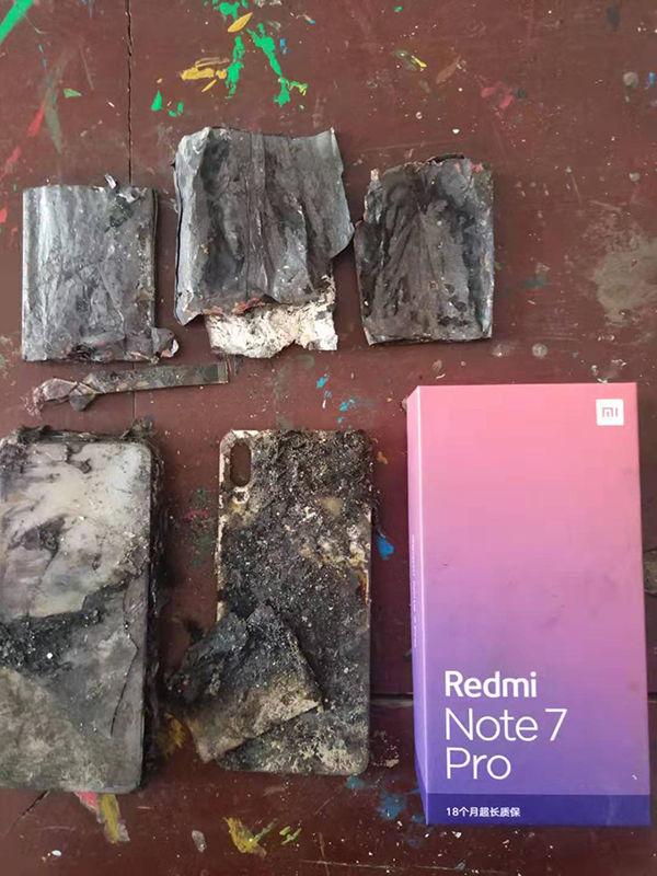 The remains of the allegedly burned-out Note 7 Pro. (Source: Toutiao)