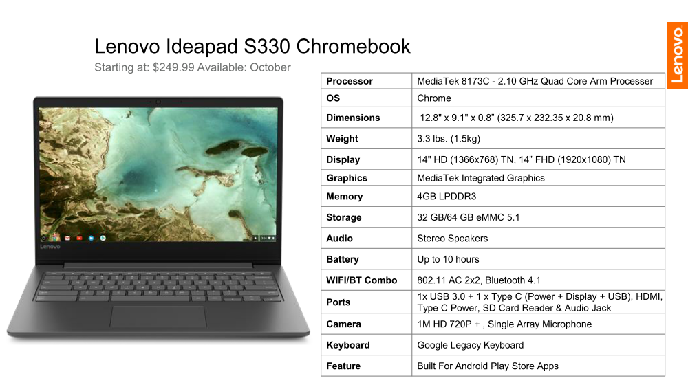 Lenovo C330 and S330 Chromebooks coming for $250 USD