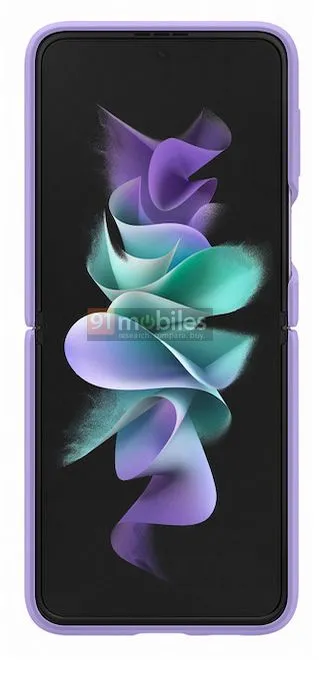 The Z Flip3's design might be confirmed via this new case leak. (Source: 91Mobiles)