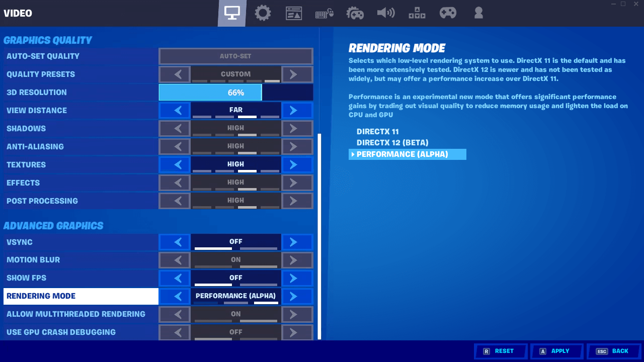 Epic Games announces a new Performance Mode that might benefit Fortnite gameplay on older PCs
