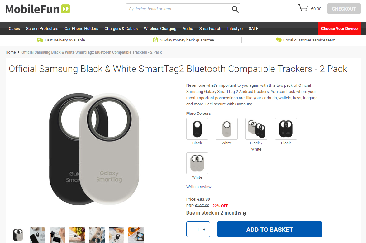 Samsung Galaxy SmartTag 2 possible launch date, pricing and color