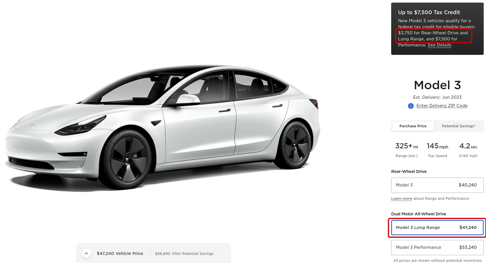 Tesla model 3 config hotsell