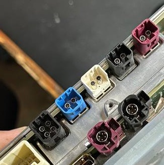 Tesla HW4 camera connectors. (Image Source: @greentheonly on Twitter)