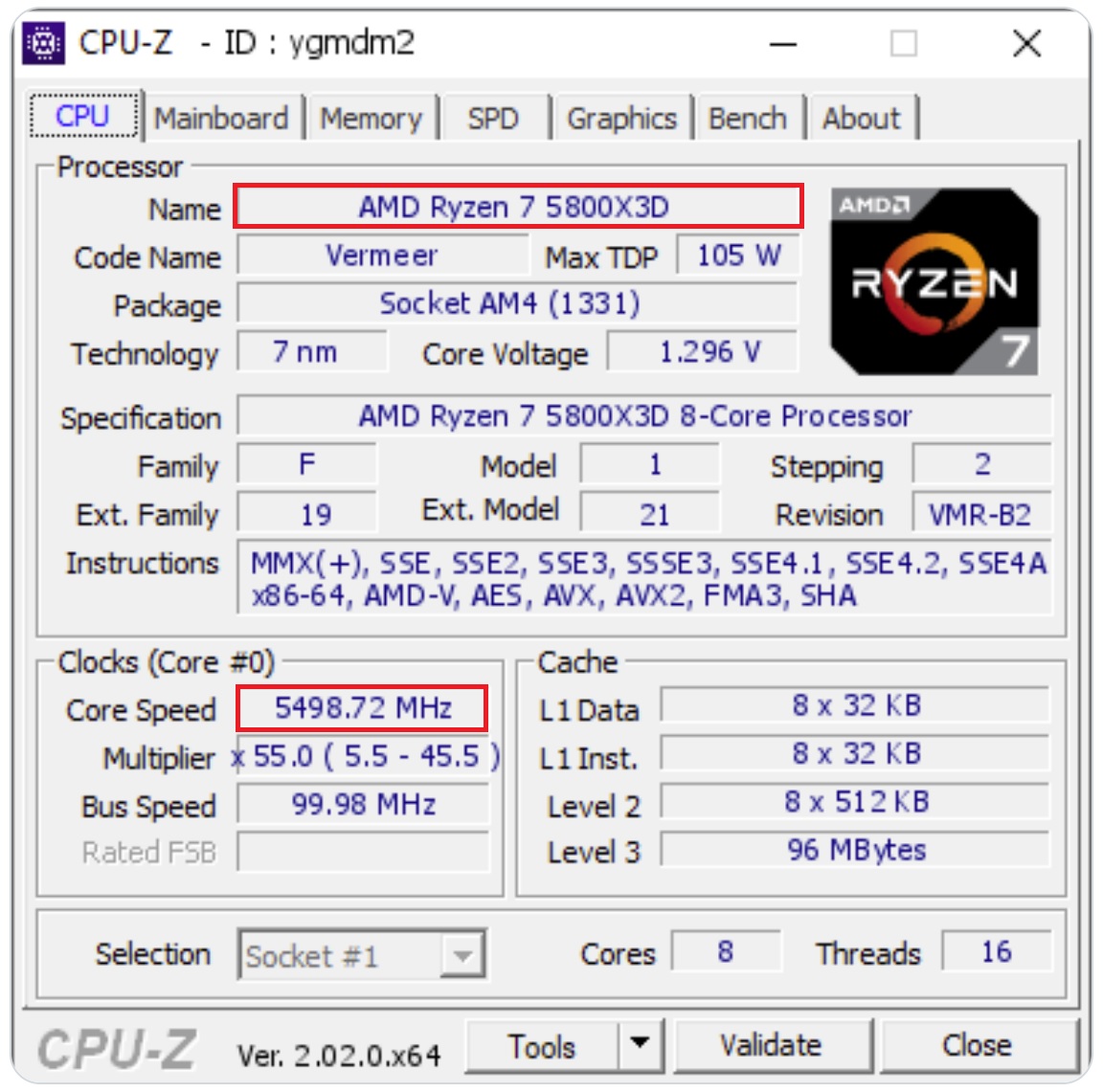 AMD Ryzen 7 5800X3D gets caught speeding at Zen 4 clock rates on CPU-Z -   News