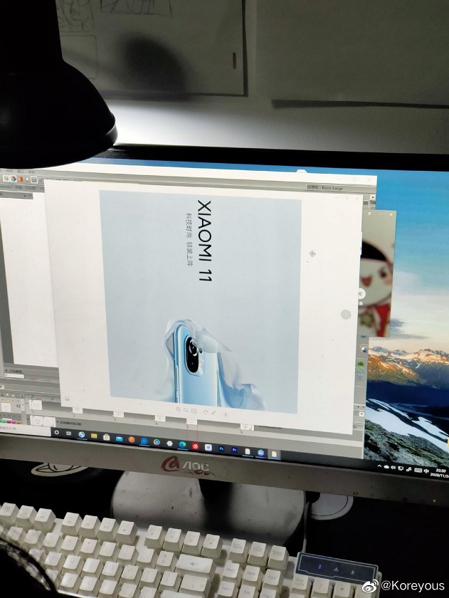 "Xiaomi 11" render. (Image source: @T4TeCH99)