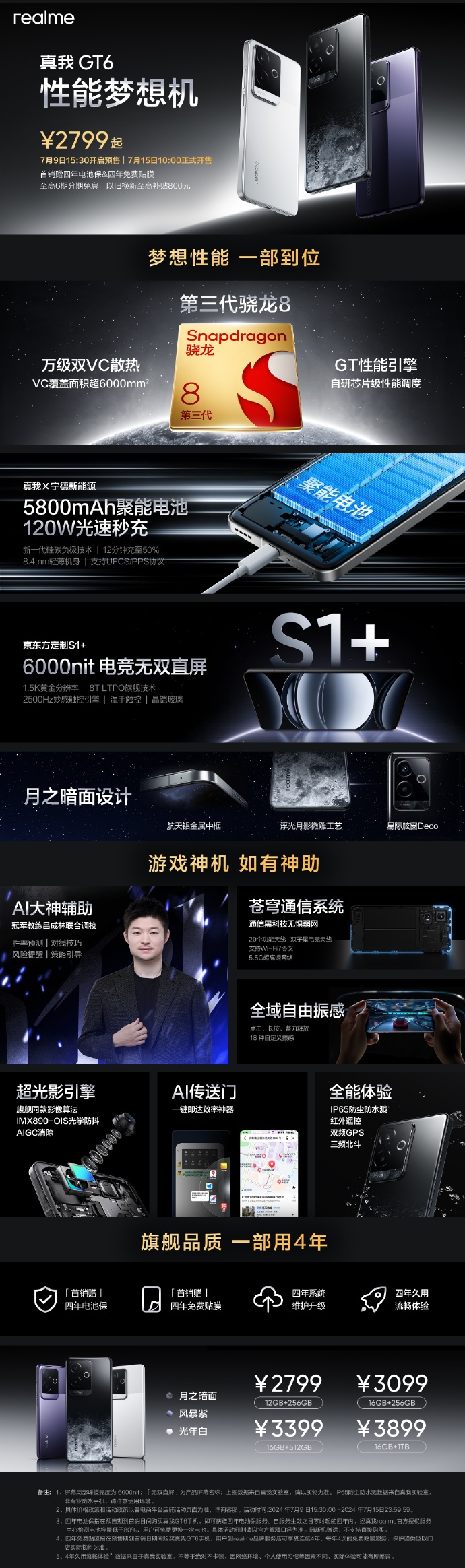 Realme touts the GT6 as an Android flagship contender at mid-range prices. (Source: Realme via Weibo)