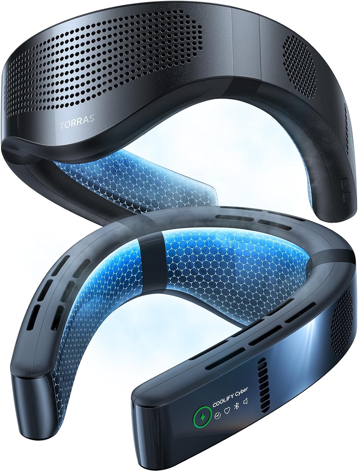 Torras Coolify Cyber is an AI-powered neck fan with air