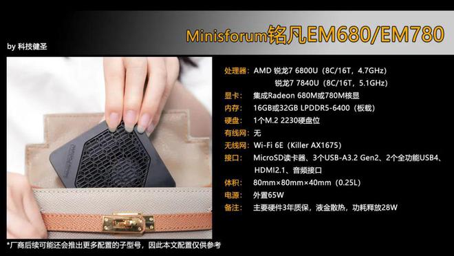 Minisforum EM780 ultra-compact mini PC with Ryzen 7 7840U launches