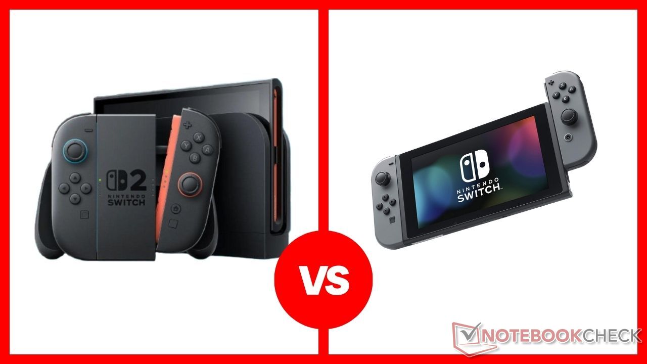 Nintendo Switch 2 vs. Switch 1 (Image source: Nintendo)