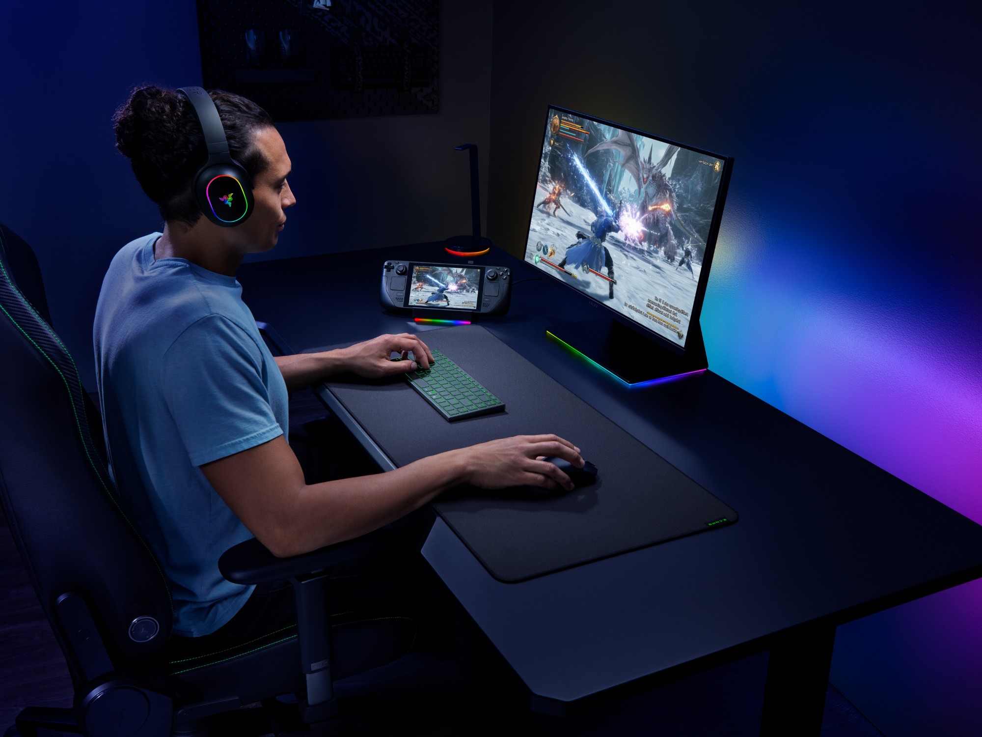 Razer Joro keyboard shown in a desktop setup (Image source: Razer)