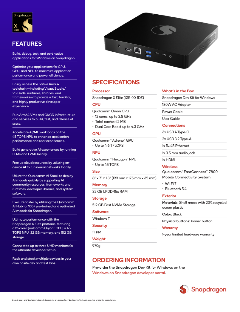 Snapdragon Dev Kit Qualcomm Announces First Qualcomm Snapdragon X 