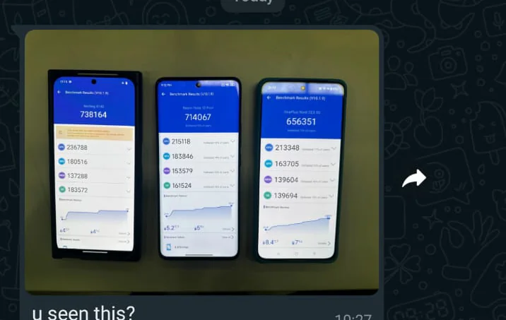 The Nothing Phone (2a) allegedly takes on rivals from Redmi and OnePlus on in simultaneous AnTuTu Benchmark runs. (Source: u/DiddyDan90 via Reddit)