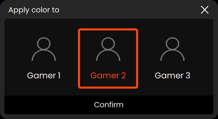 Assignment to the 3 custom game profiles