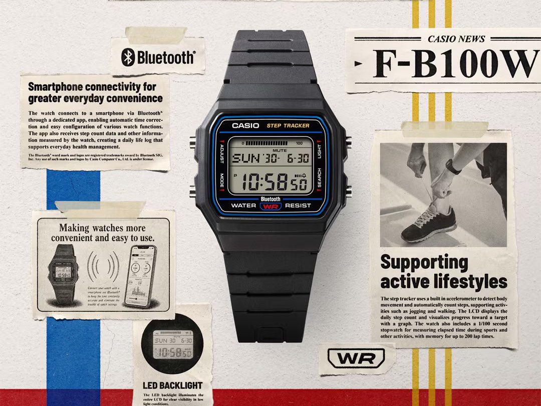 Casio’s new Bluetooth-equipped F-B100W watches finally start rolling out outside Japan