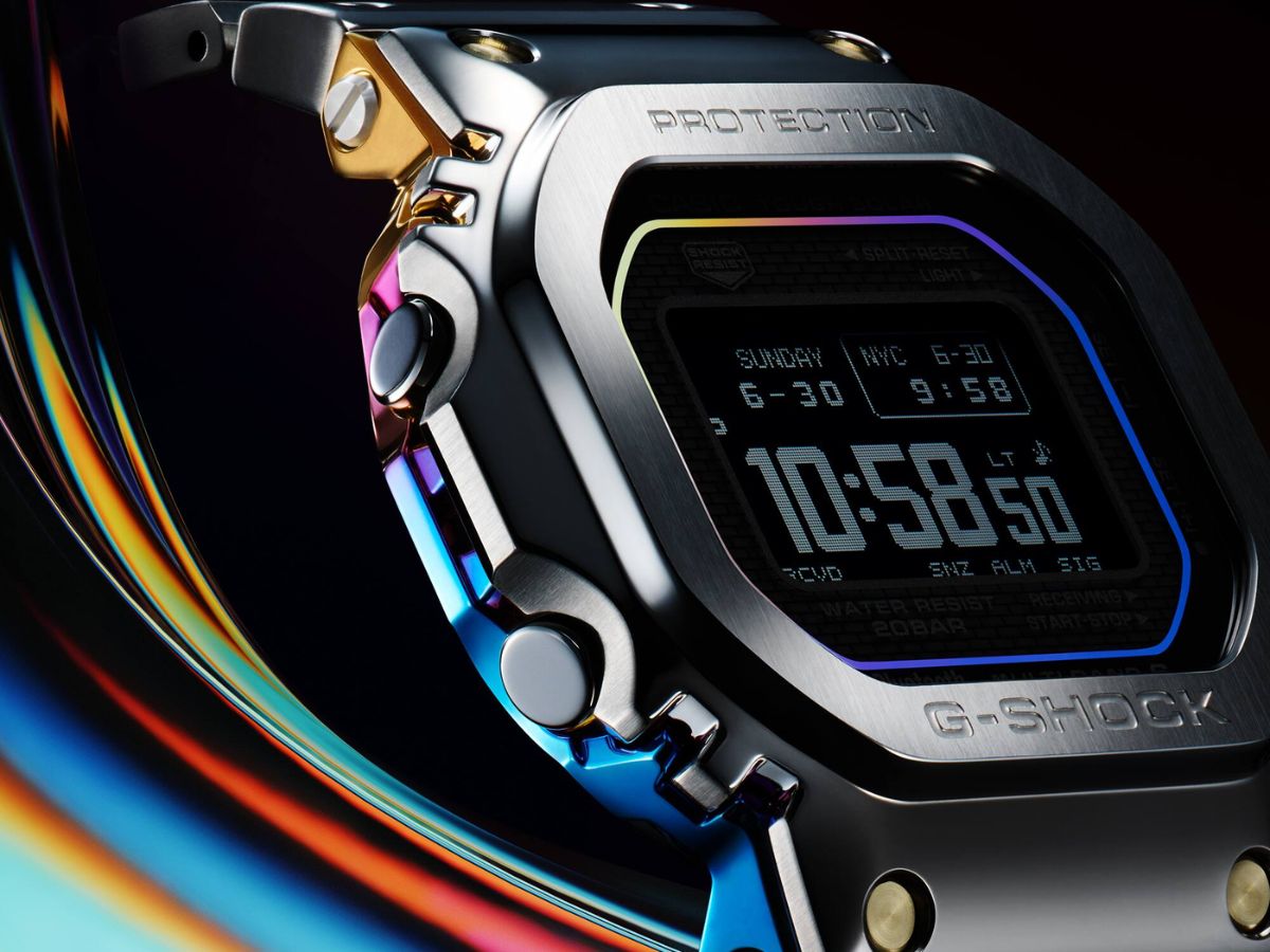 New Casio G-Shock full-metal watch with rainbow ion-plated case launches