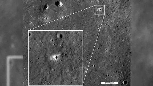 An image showing the new crater on the Moon. (Image source: NASA/GSFC/Arizona State University)