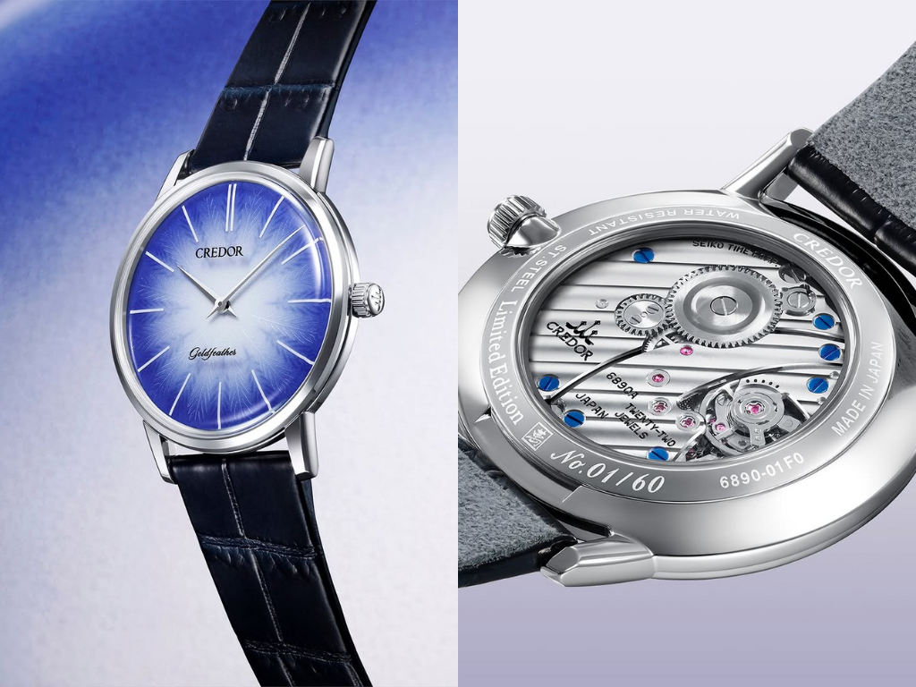 Seiko’s Credor unveils new ultra-limited Goldfeather automatic watch with hand-crafted porcelain dial