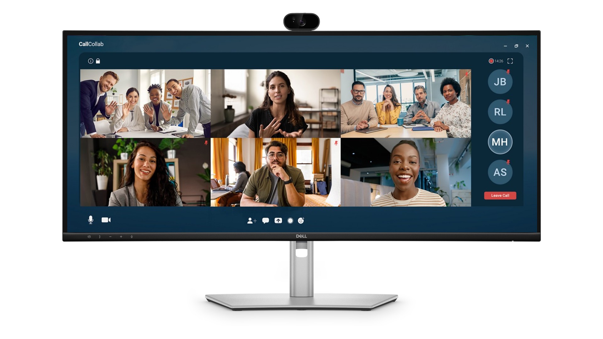 Dell's new hub monitor has a built-in webcam and dedicated buttons for Microsoft Teams