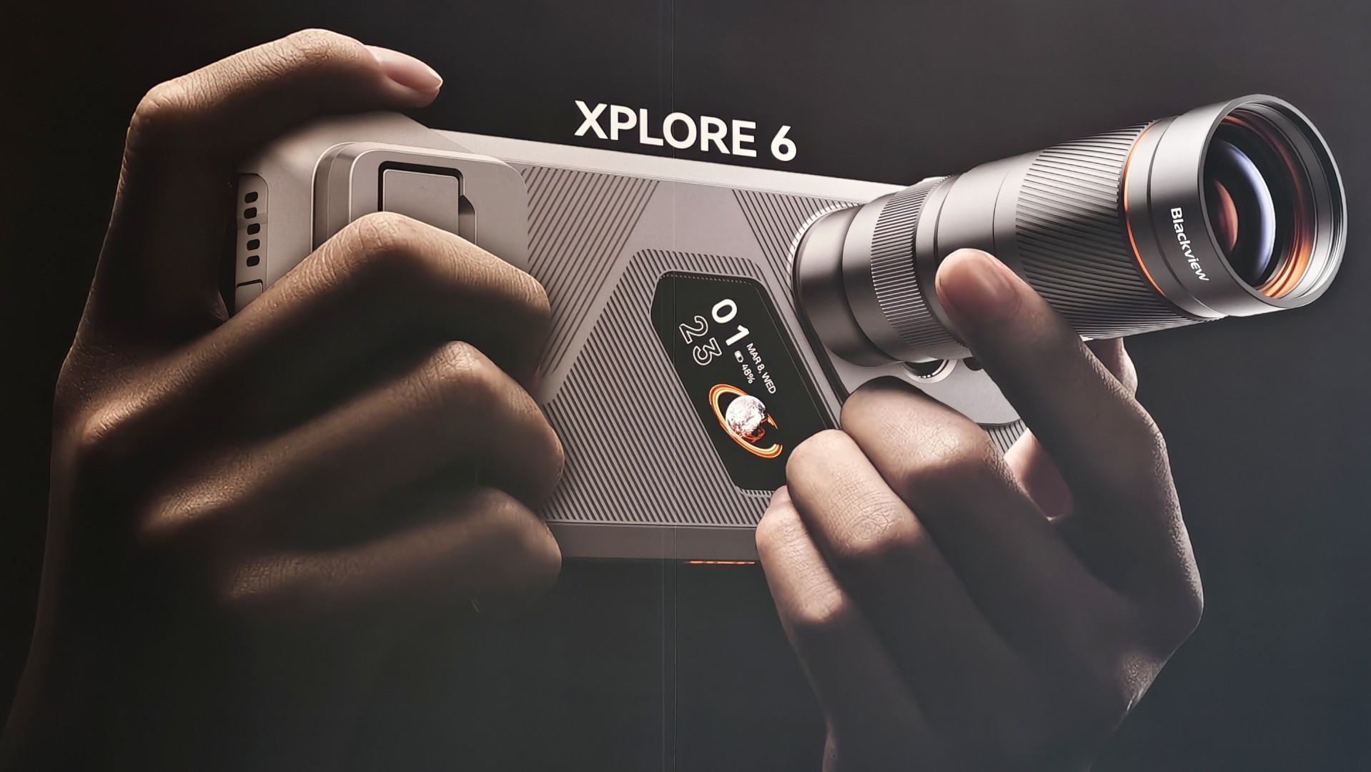 This rugged phone with secondary display and huge battery uses a tele extender for 10x optical zoom