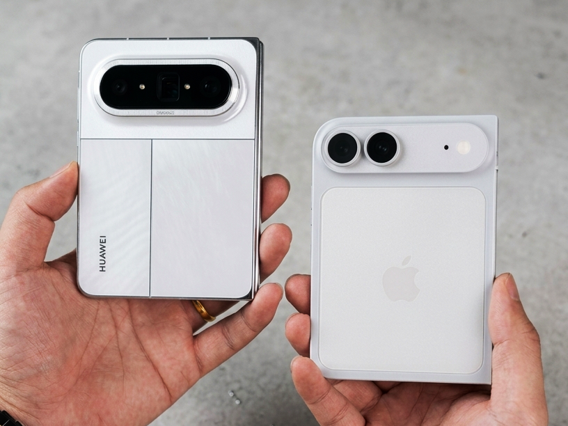 Foldable iPhone Ultra design model hands-on video vs Huawei Pura X Max: Identical size; can Apple manage the weight?