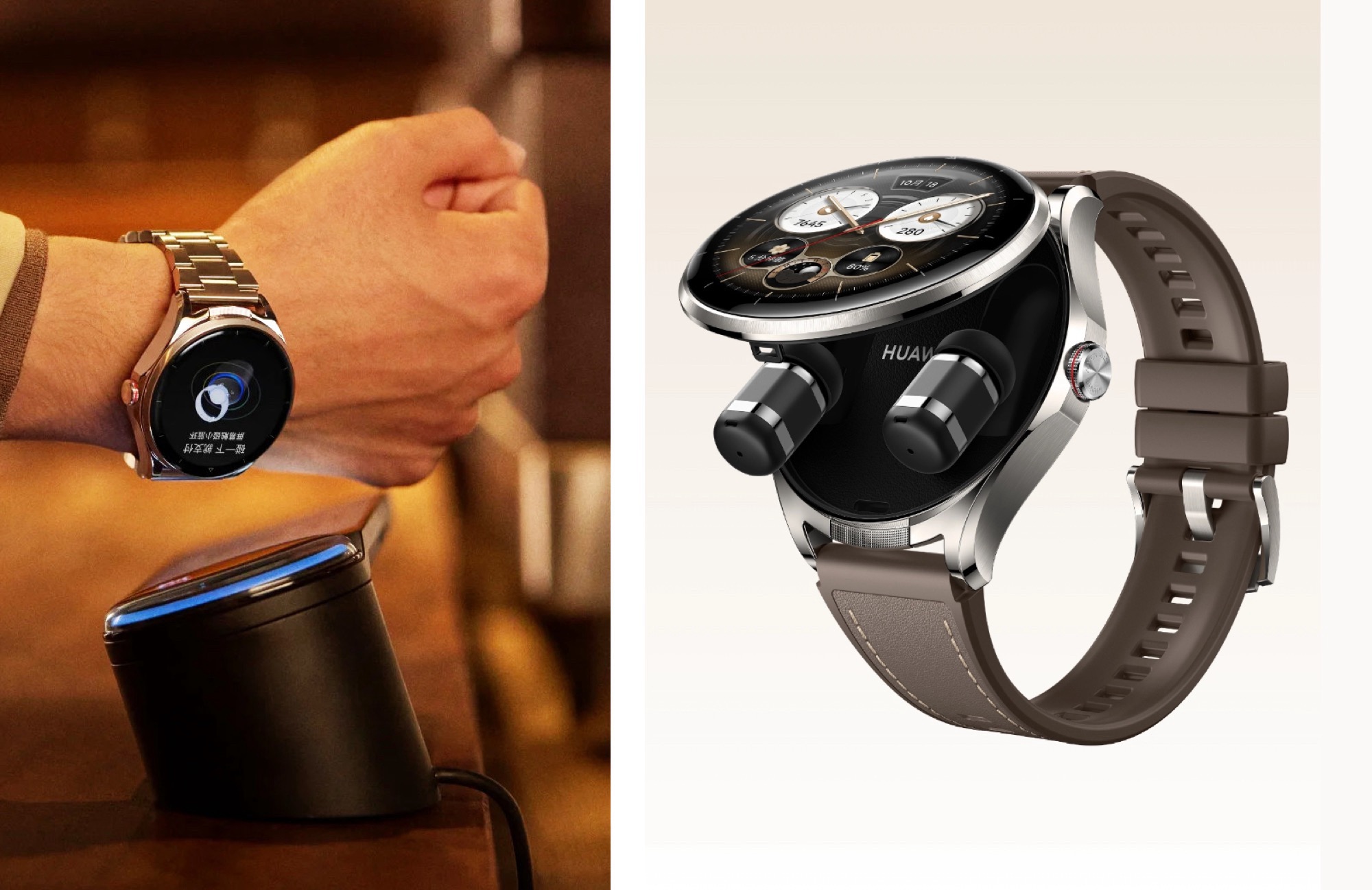 Huawei Watch Buds 2 hides wireless earbuds in titanium smartwatch