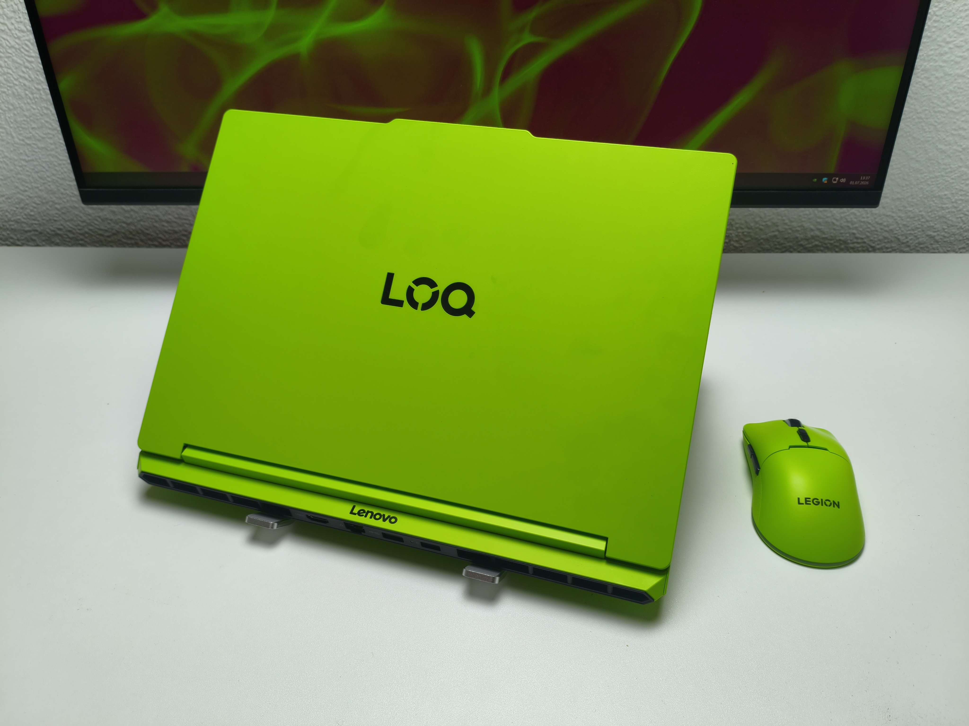 The Lenovo LOQ 15 in Surge Green is an absolute eyecatcher