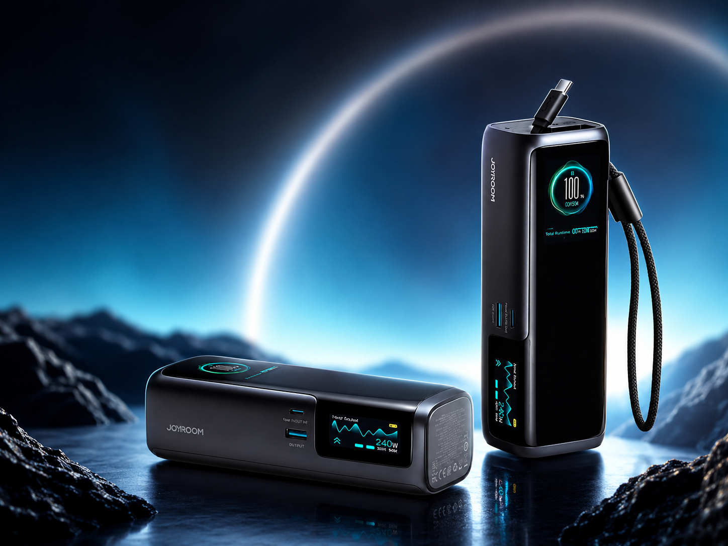 Joyroom releases new 25,000 mAh power dual displays and two built-in cables