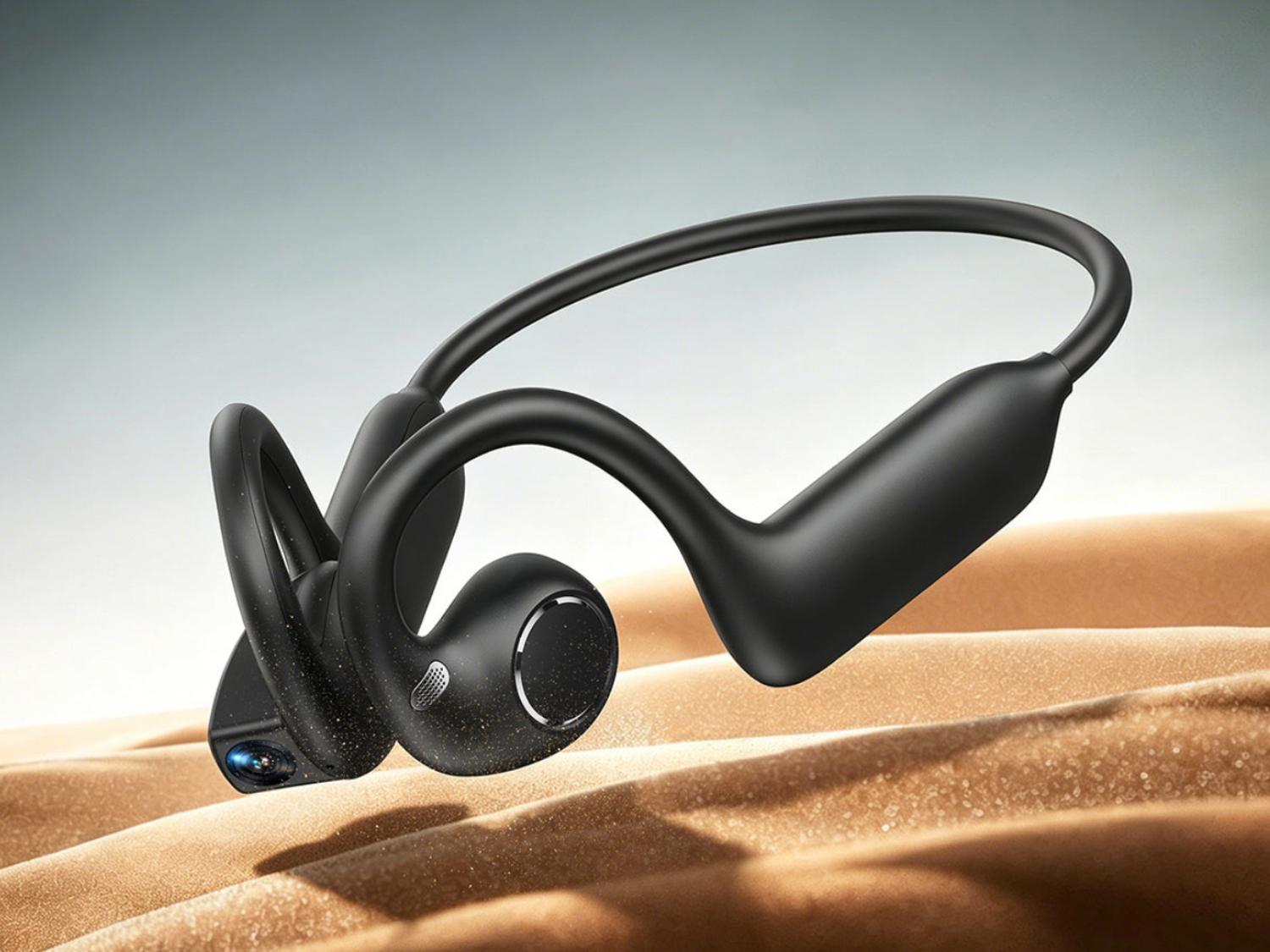 This new affordable open-ear bone conduction headset comes with a camera, Wi-Fi 6, translation
