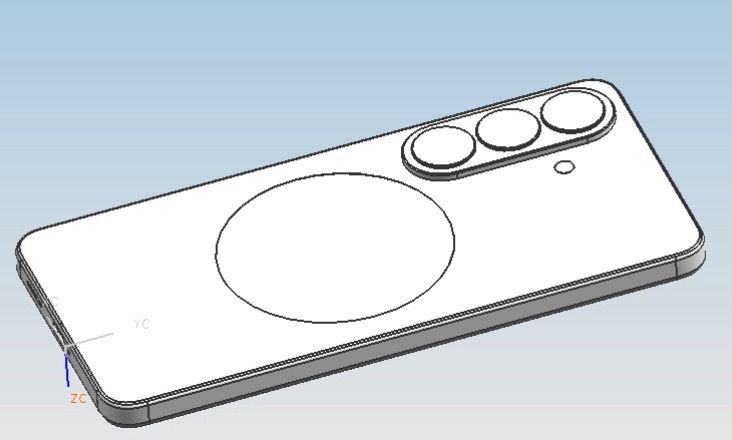 The alleged CAD-like render of the S27, S27+, S27 Pro