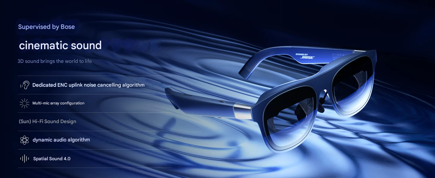 Sound setup of the Xreal 1S (Image source: Xreal - machine translated)