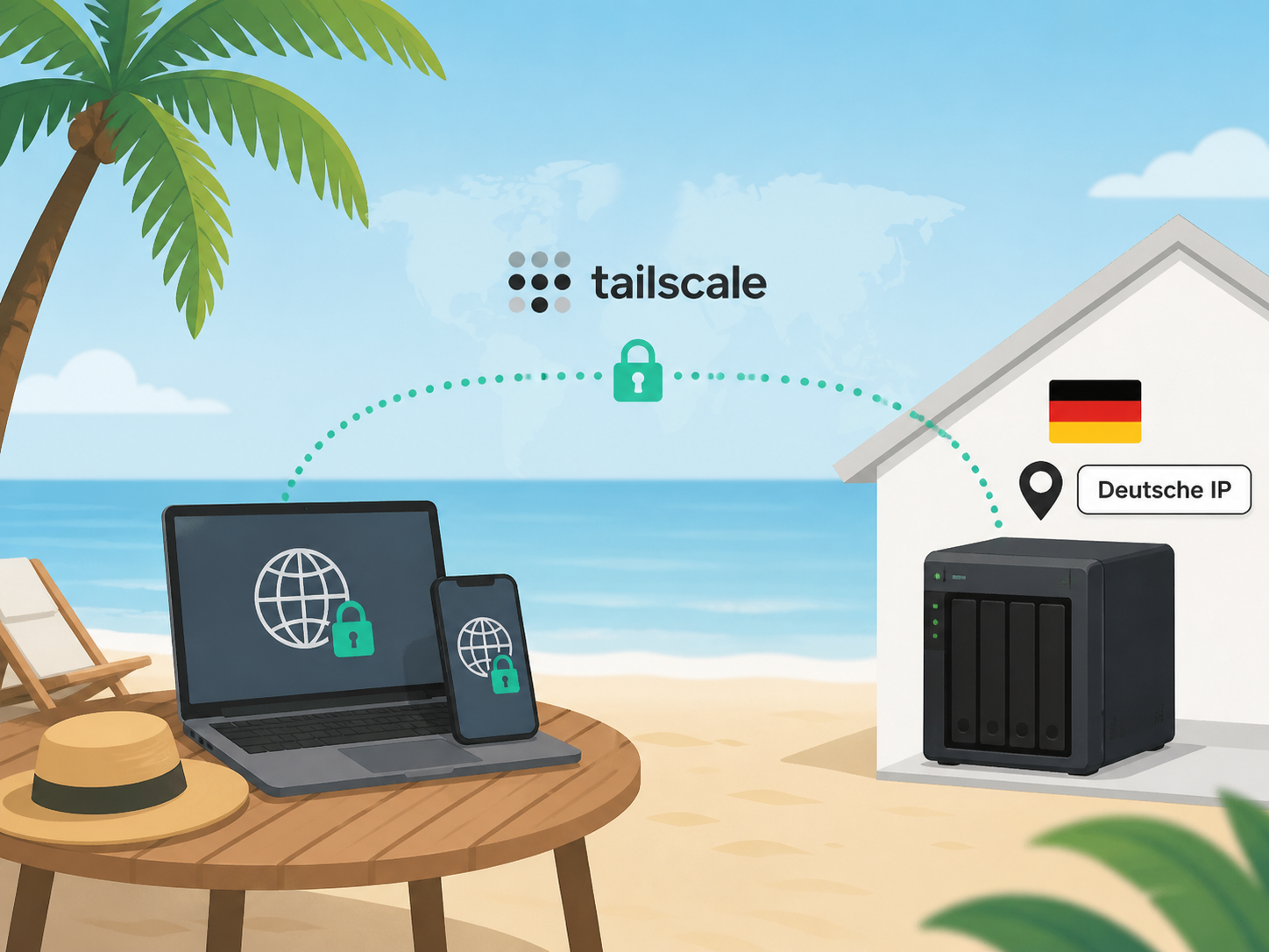 Use Tailscale to surf in your home network, even on holiday