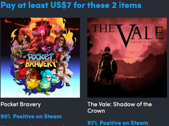 The first tier of the Award Nominations Bundle contains 2 games (Image source: Humble Bundle)