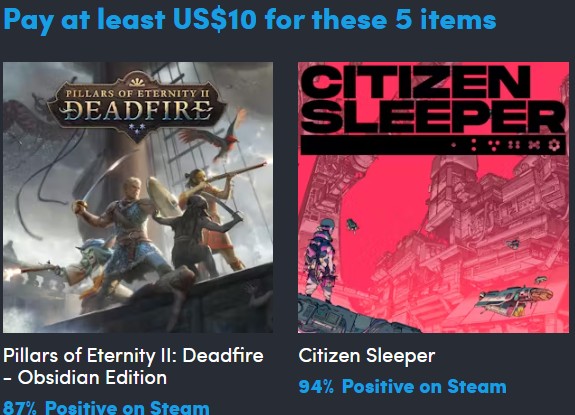 The second tier of Dice and Destiny Encore adds these 3 games to the mix (Image source: Humble Bundle)