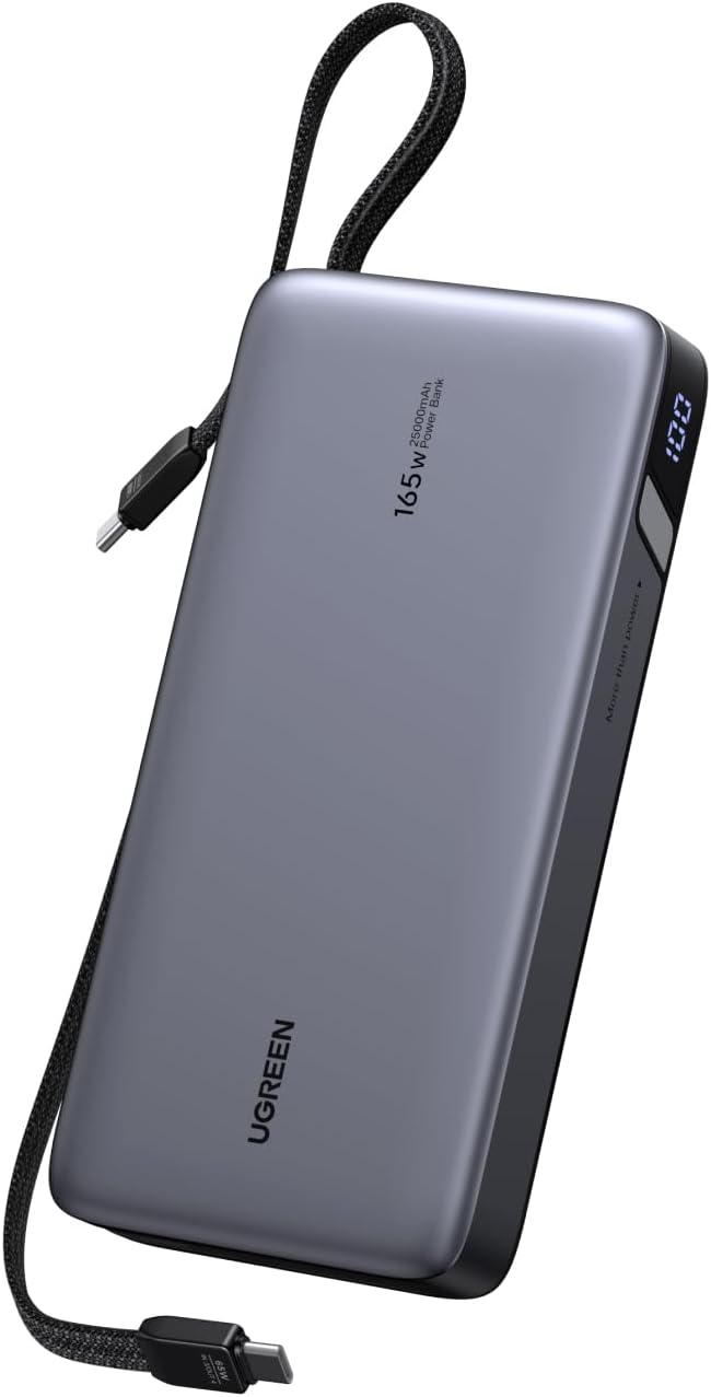 The Ugreen Nexode Power Bank (140W + 65W, 2 integrated USB-C cables). (Image source: Ugreen)