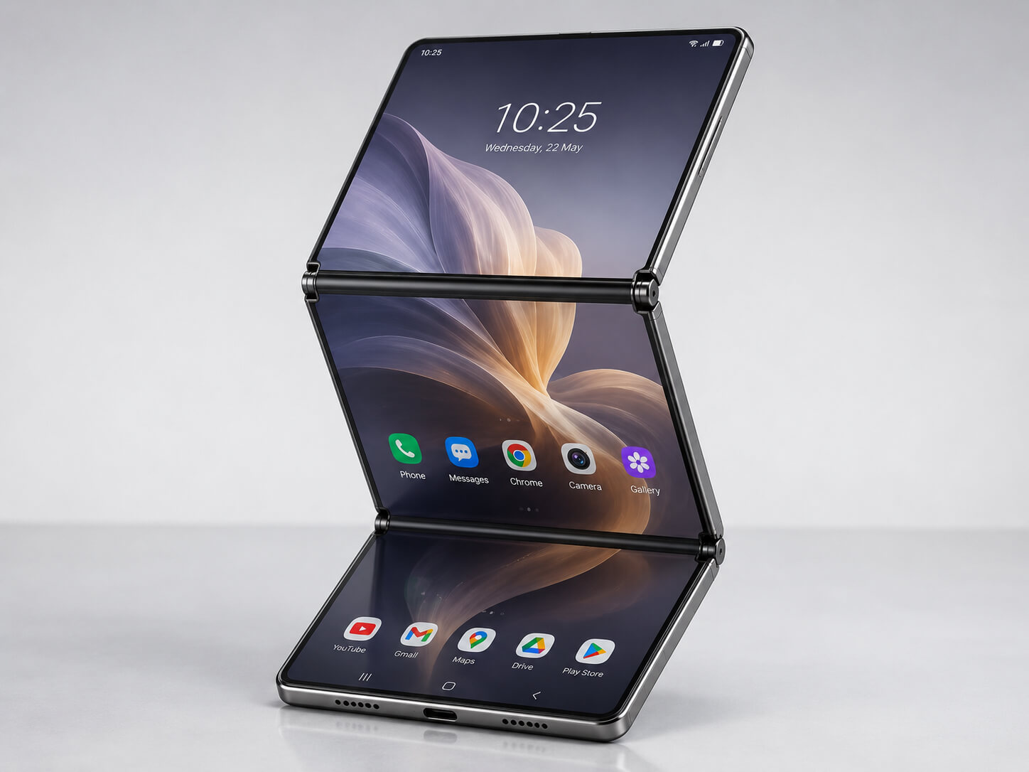Vertical tri-fold smartphone in the style of the Galaxy Z Flip: Huawei files new patent