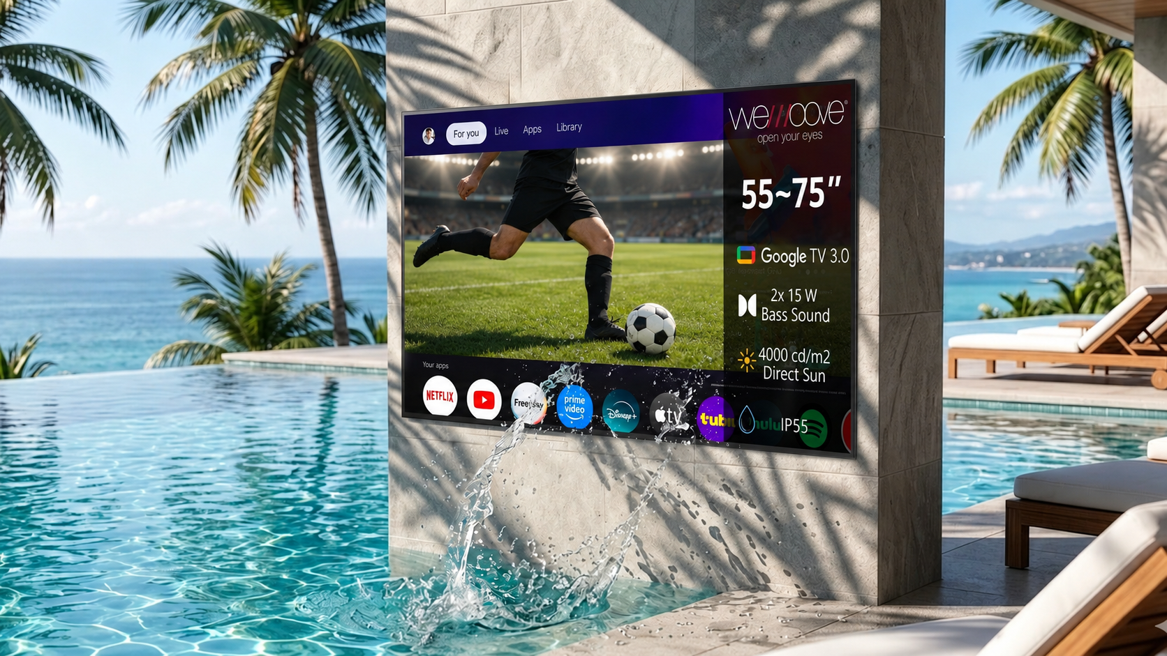 Just in time for the World Cup: New outdoor TV launches with up to 86-inch QLED panel and 4,000 nits
