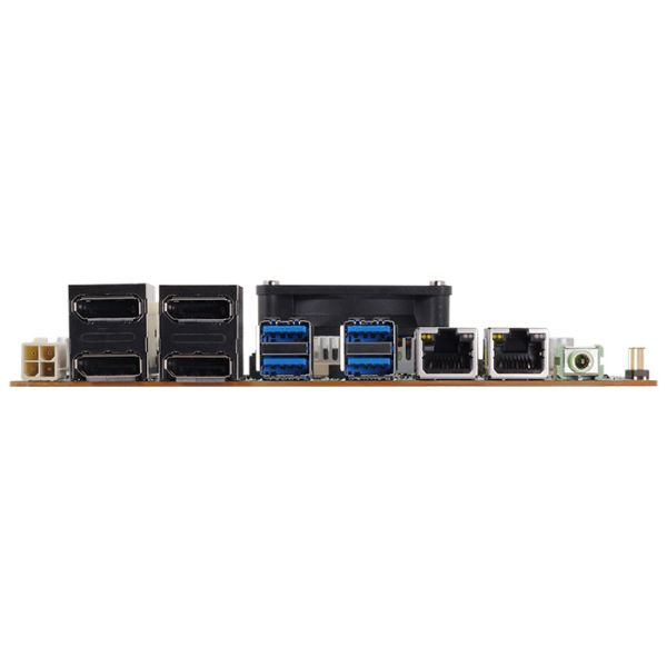 The motherboard comes equipped with a whopping four DisplayPort 1.4 outputs.