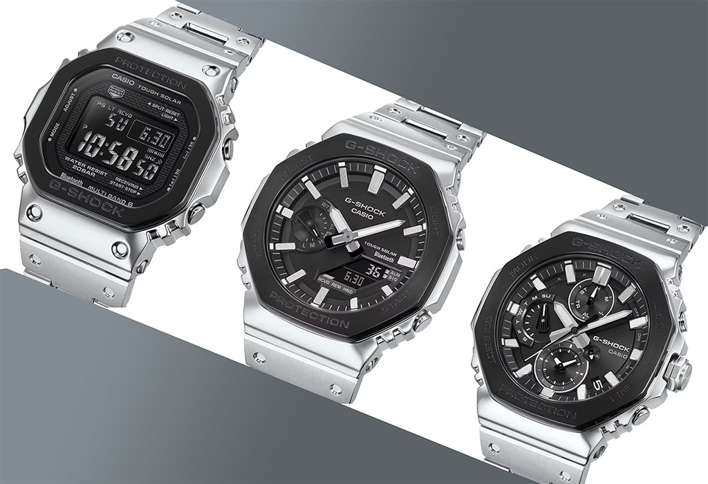 Casio unveils Full Metal G-Shock watches with a monochromatic design and black octagonal top bezel