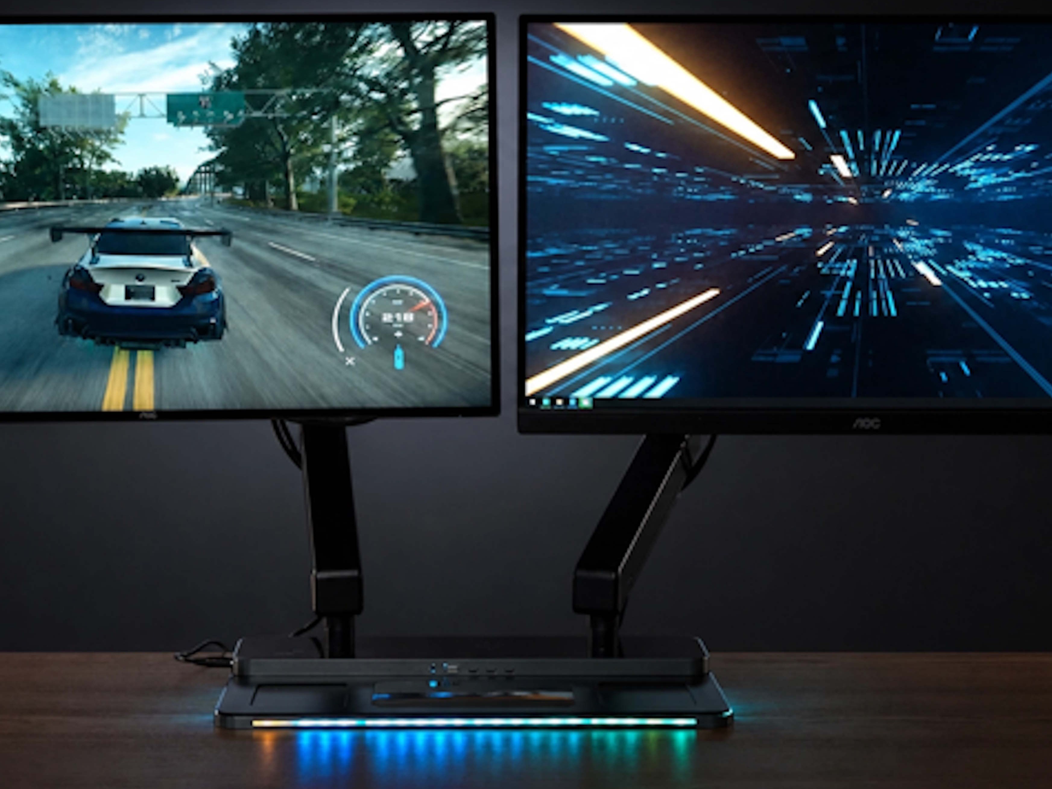 Kovadex X1: 100 W charging station with monitor mount and RGB