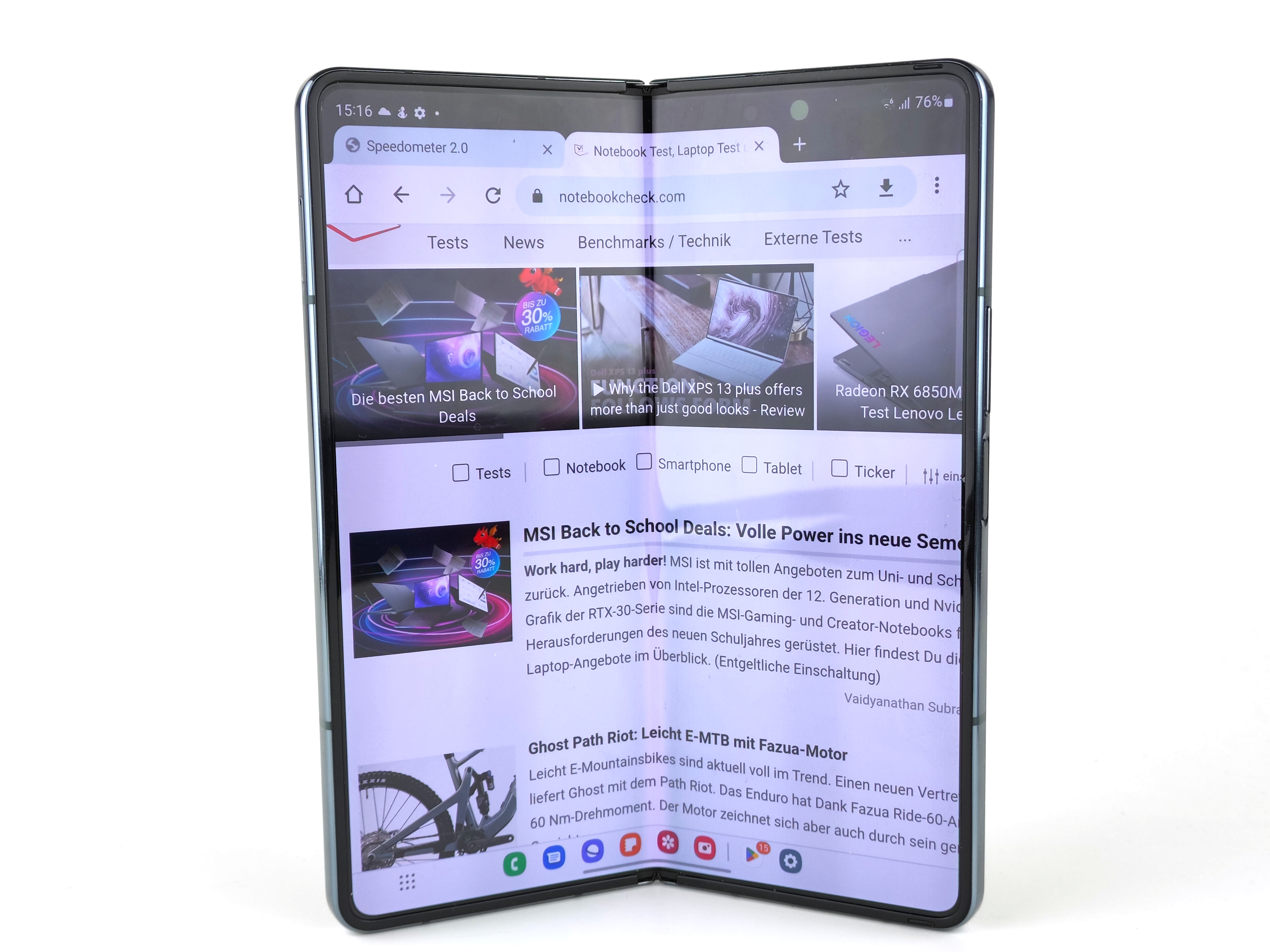 Samsung Galaxy Z Fold3 5G review: Lab tests: display, battery life,  charging speed, speakers