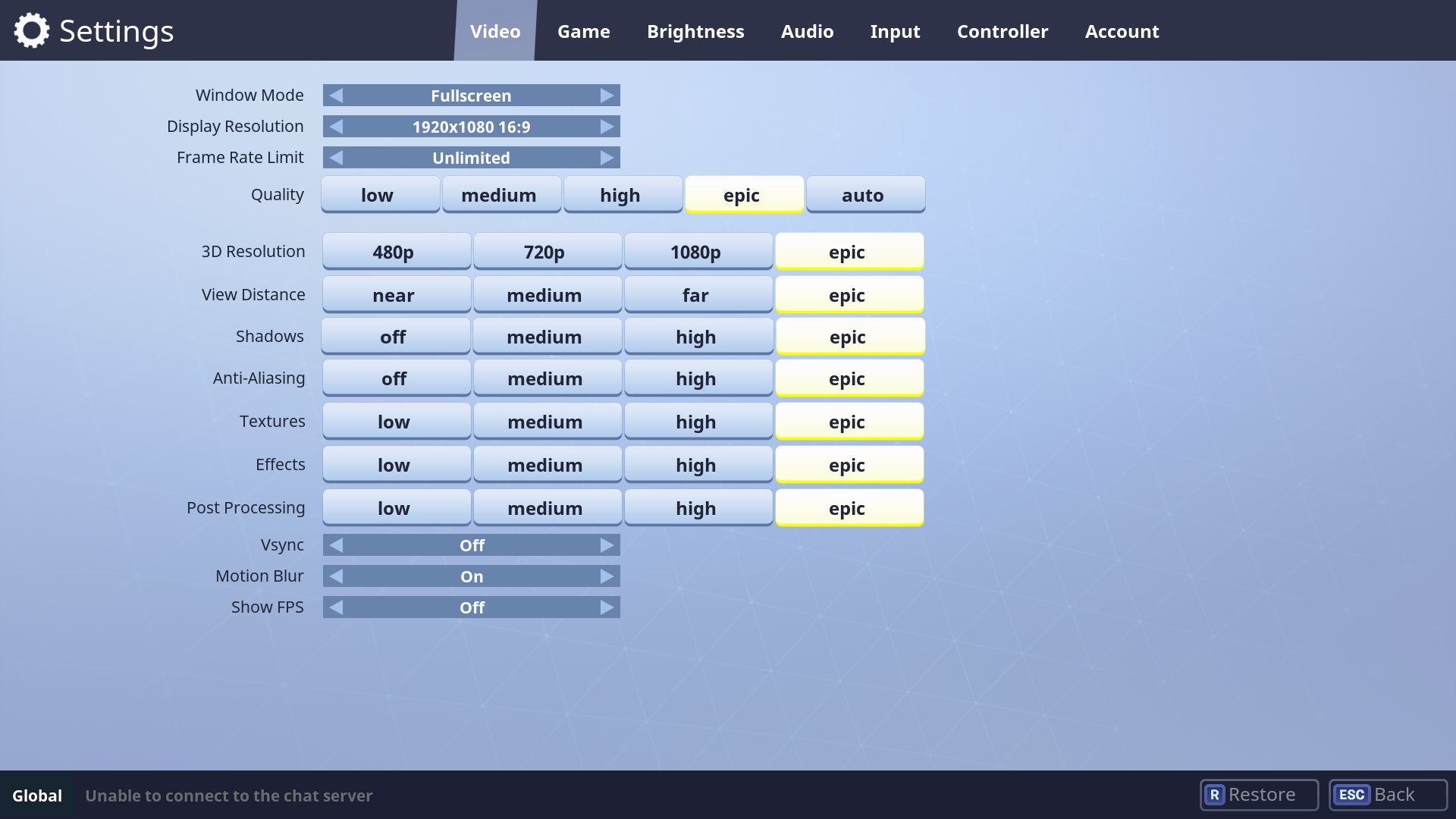 epic preset - fortnite controls on pc