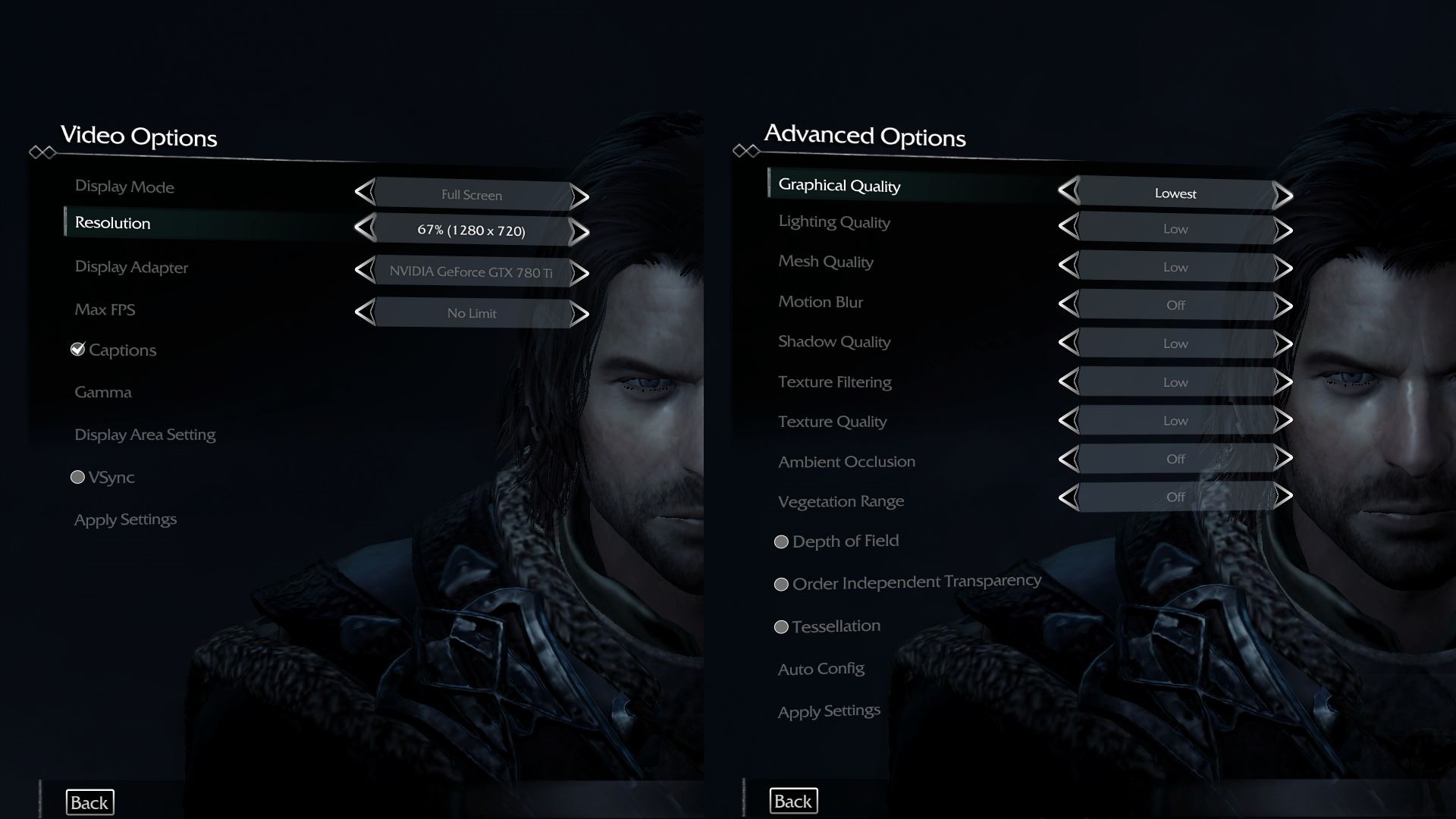 Middle-earth: Shadow of Mordor video: max settings at 2560x1440 on LPC