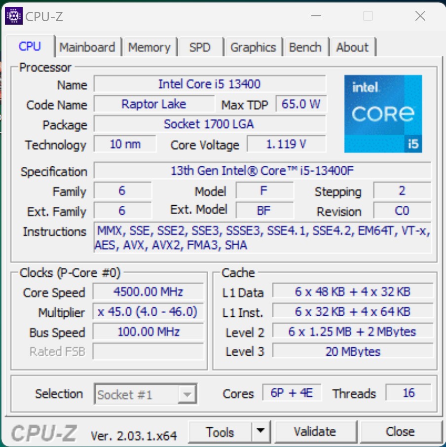 Intel Core i5-13400F desktop CPU in review: Economical and 